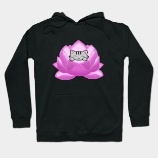 Cat Resting Inside Lotus Flower Hoodie